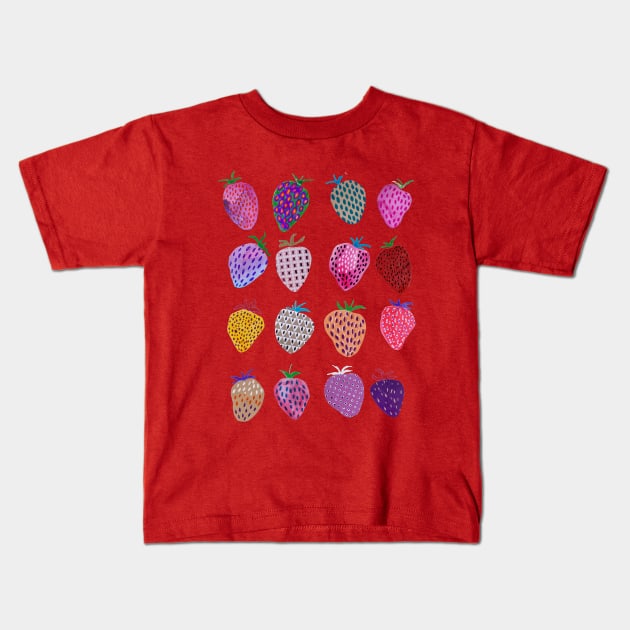 Strawberry Fields Kids T-Shirt by divafern